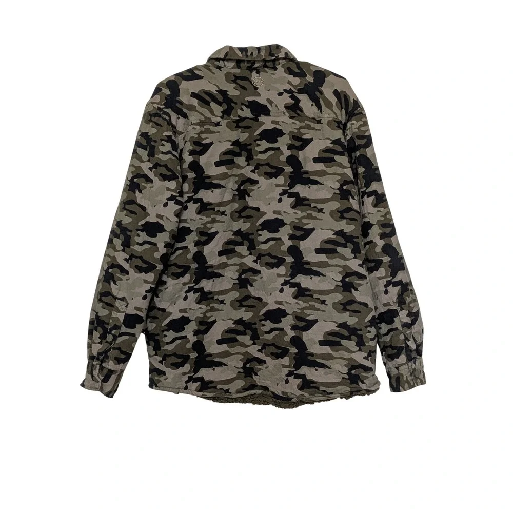 Magellan Classic Camouflage Sherpa Lined Flannel Shirt Jacket Men's Size M